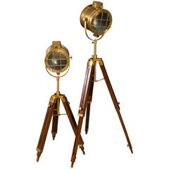 Pair of Industrial Style Search Lights