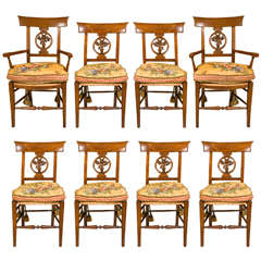 Set of Eight English Provincial Dining Chairs