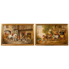 Pair of Equestrian Paintings Signed E.R. Woods