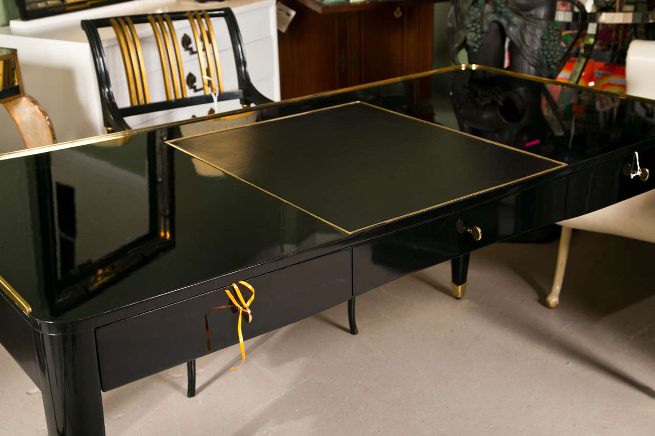 Ralph Lauren Ebonized and Bronze Desk