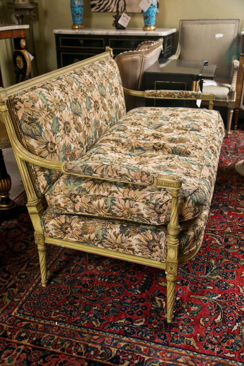 Mid-20th Century French Louis XVI Style Painted Settee by Jansen