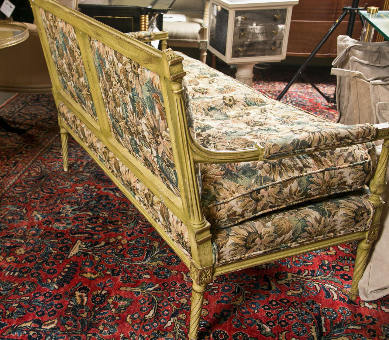 French Louis XVI Style Painted Settee by Jansen 2