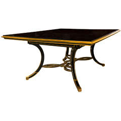 French Ebonized and Gilded Dining Table by Jansen