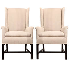 Gorgeous Pair Of Wingback Chairs