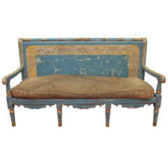 Polychrome and Gilt Spanish Settee