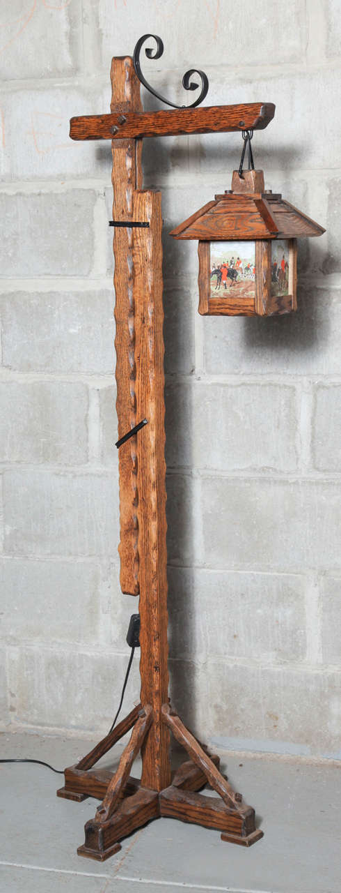 Arts and Craft Oak Floor Lamp