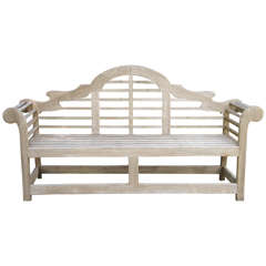 Banc anglais vintage Lutyens en teck