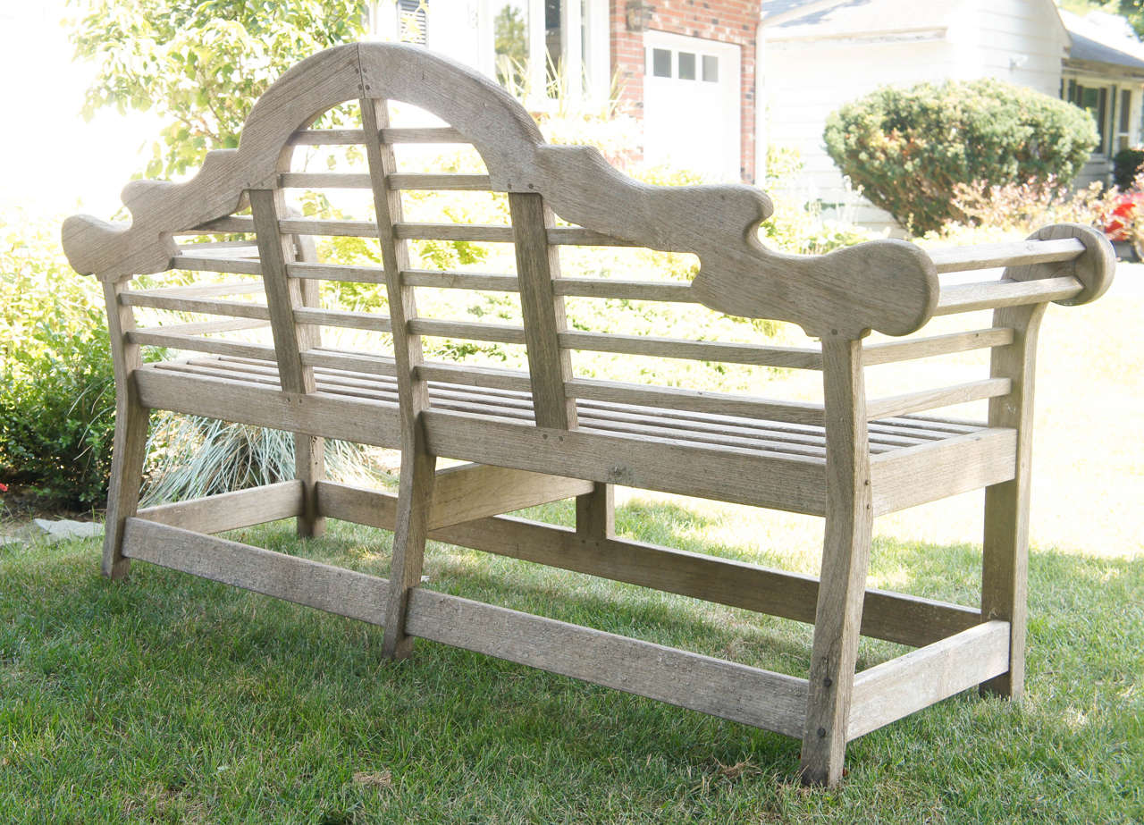 Fine English Vintage Lutyens Bench Made in Teak 1