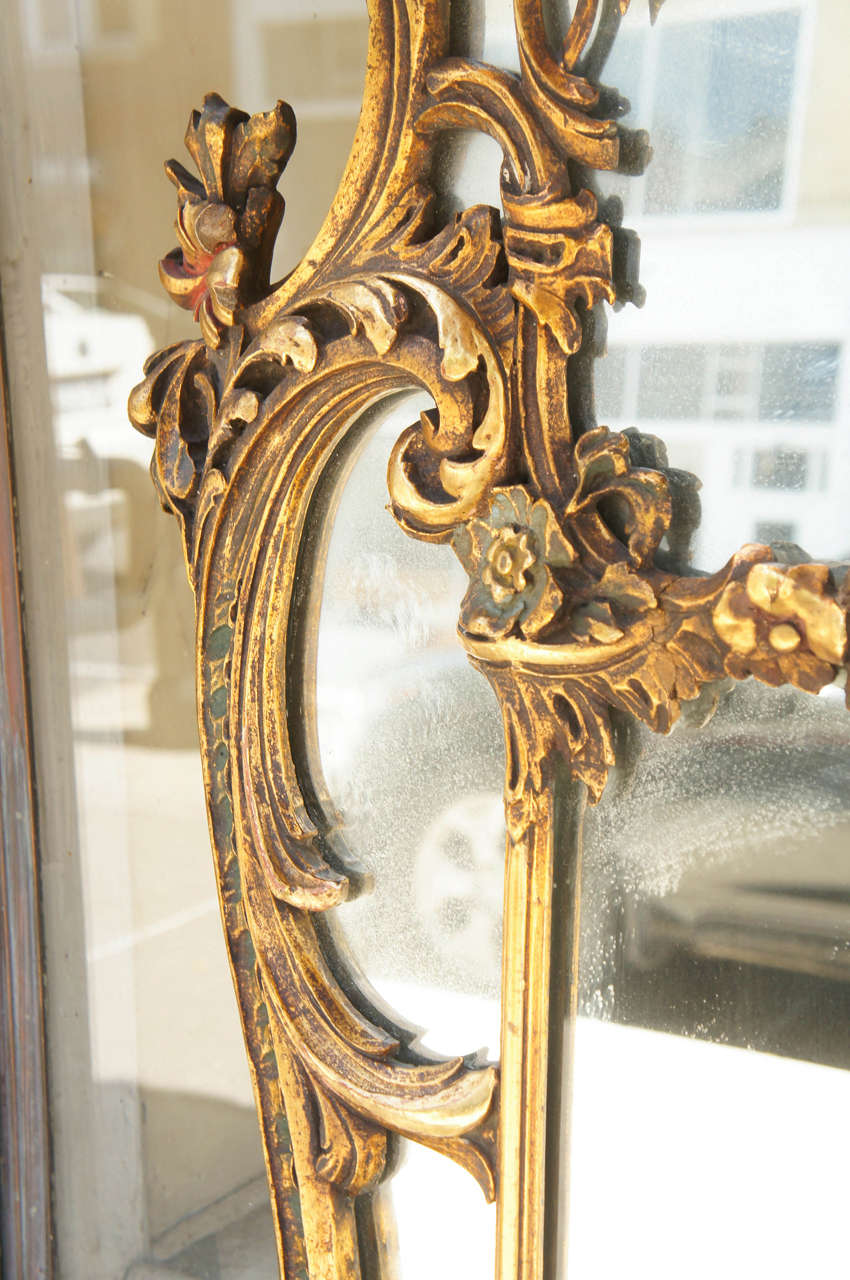 Edwardian Large Chinese Chippendale Style Gilded Mirror In Excellent Condition In Hudson, NY
