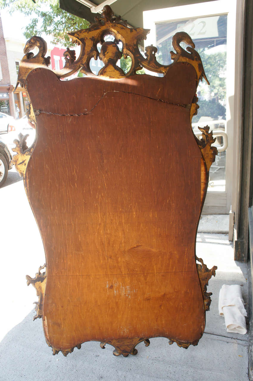 Edwardian Large Chinese Chippendale Style Gilded Mirror 2