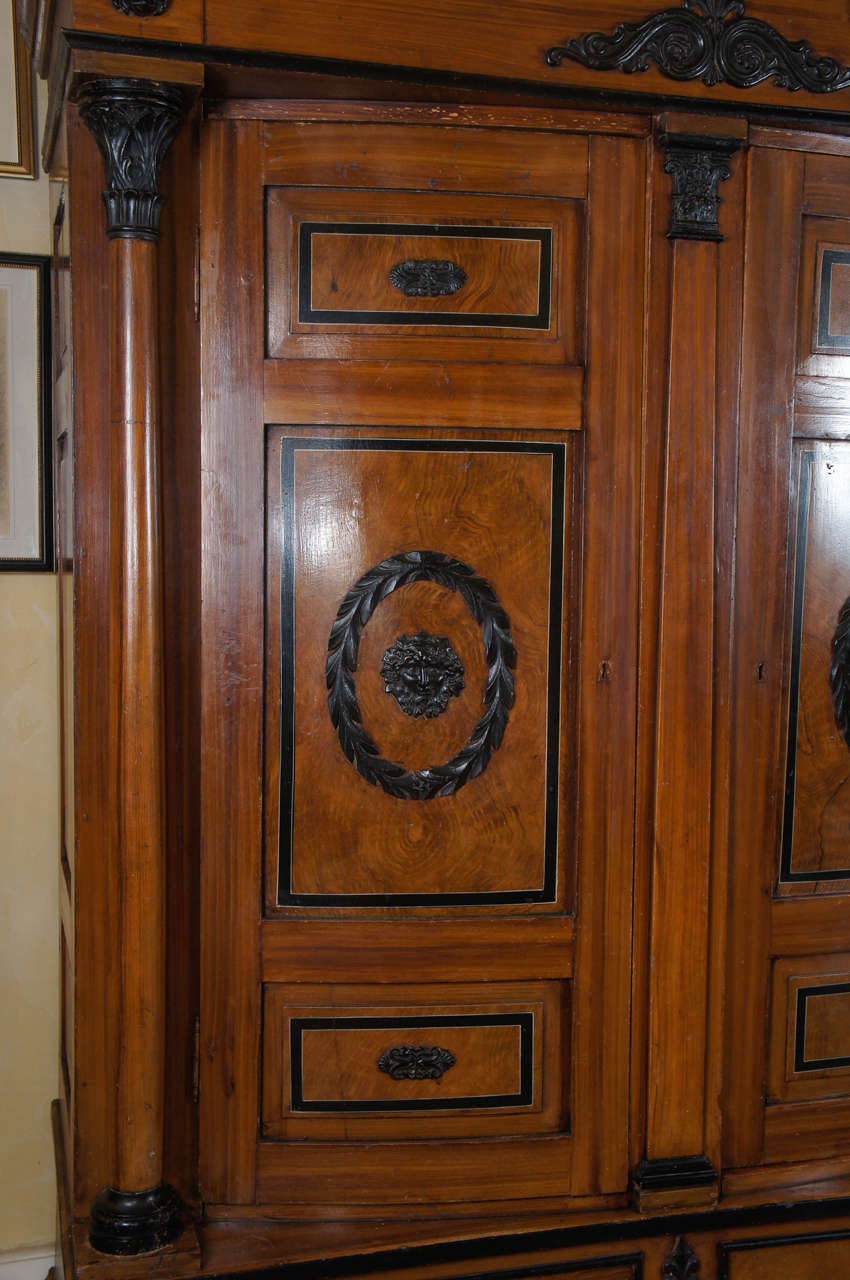 Neoclassical Fine 19th Century Swedish Paint Decorated Neoclassic Wardrobe