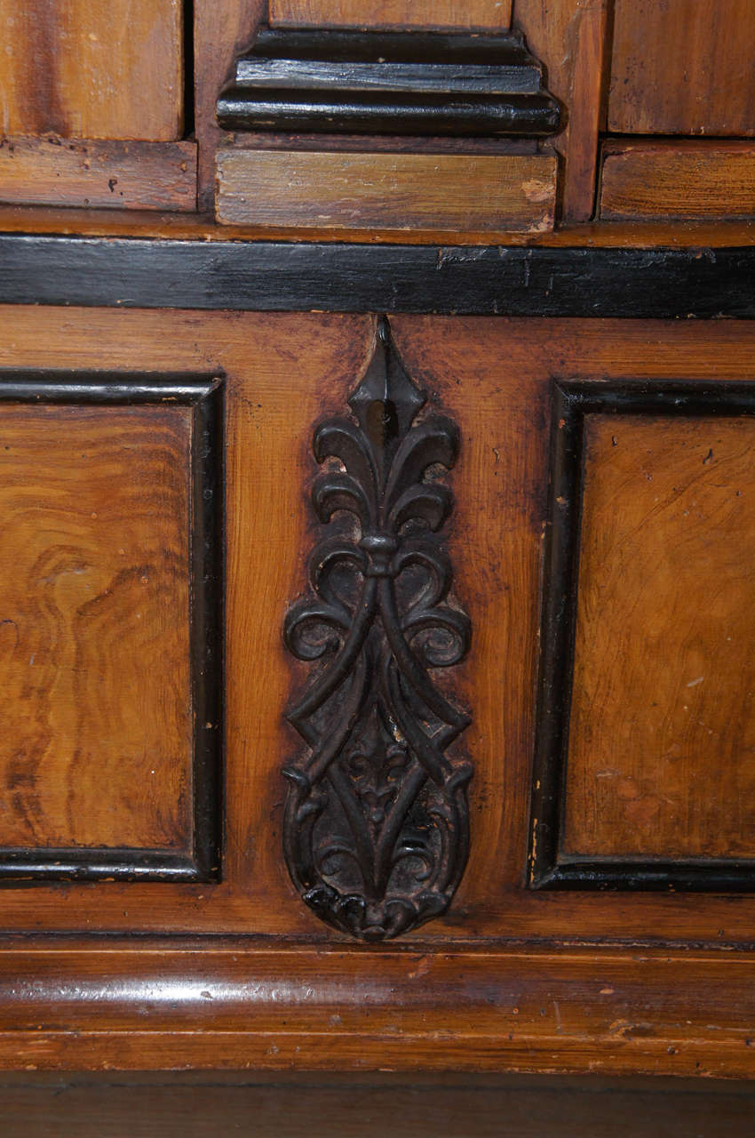 Pine Fine 19th Century Swedish Paint Decorated Neoclassic Wardrobe