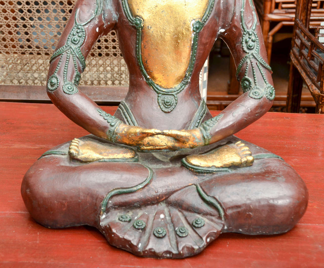 Late 19th Century Turn of the Century Chinese Seated Bronze Buddha For Sale