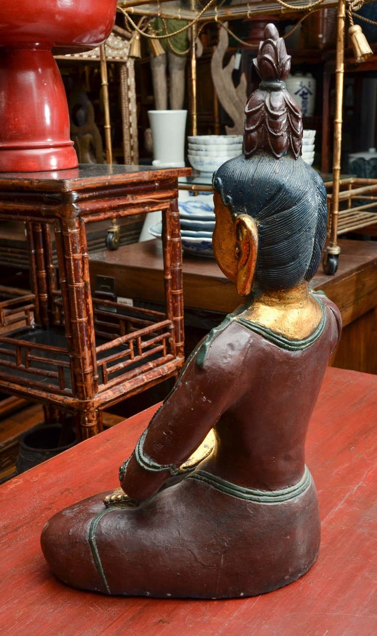 Turn of the Century Chinese Seated Bronze Buddha For Sale 2