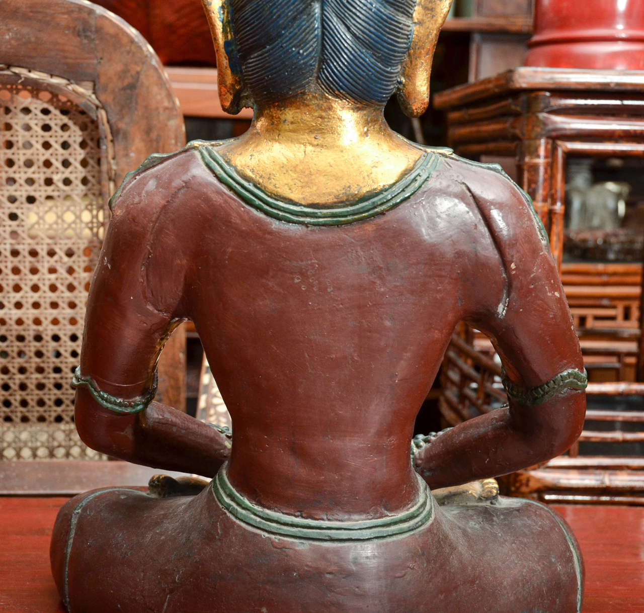 Turn of the Century Chinese Seated Bronze Buddha For Sale 4