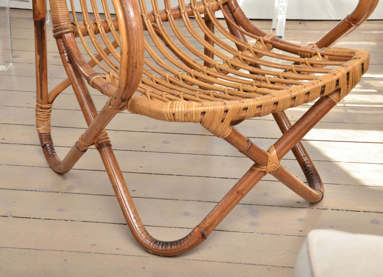 Pair of Bamboo Armchairs In Excellent Condition For Sale In Bridgehampton, NY