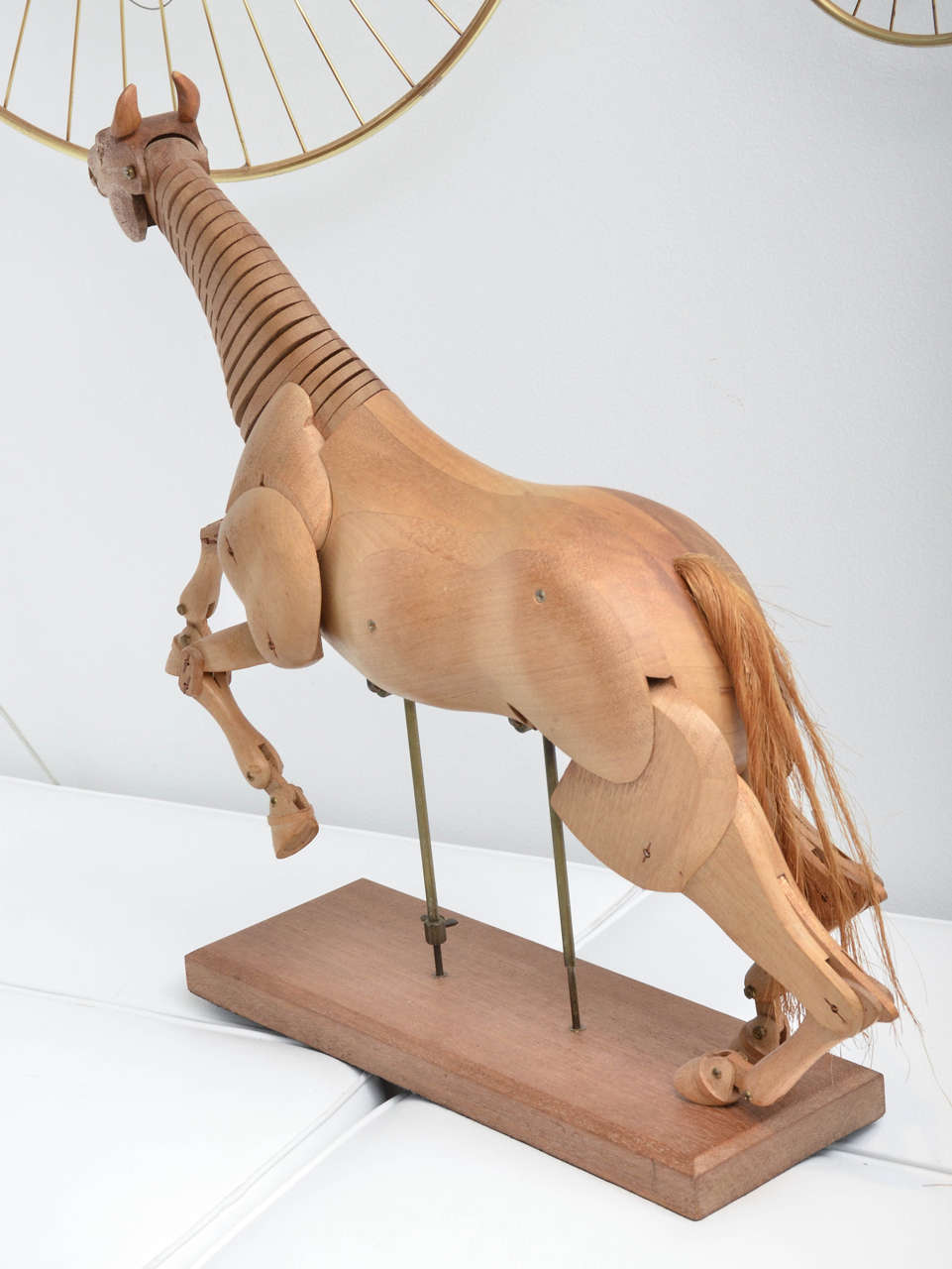American Artist's Wooden Sculptural Model Horse