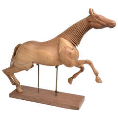 Artist's Wooden Sculptural Model Horse