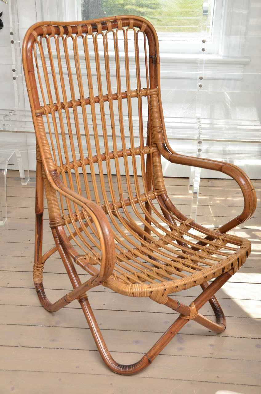 Pair of Bamboo Armchairs For Sale at 1stDibs