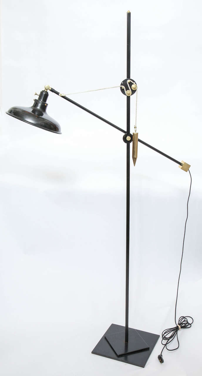 Mid-Century Modern Kovacs Floor Lamp Articulated Mid Century Modern 1970's For Sale