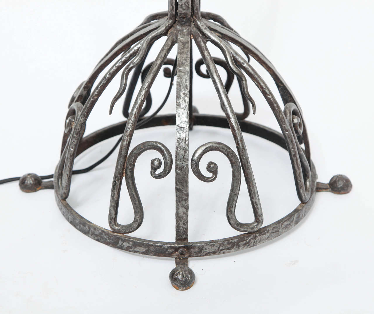 French Art Deco, Hand-Wrought Iron Floor Lamp 1
