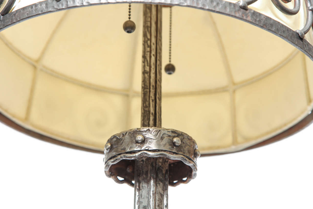 French Art Deco, Hand-Wrought Iron Floor Lamp 4