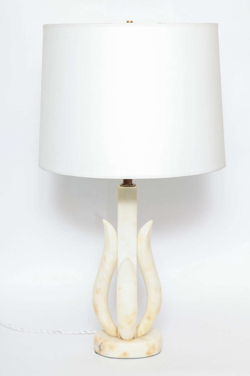 A pair of 1950s Italian alabaster table lamps.
Shades not included