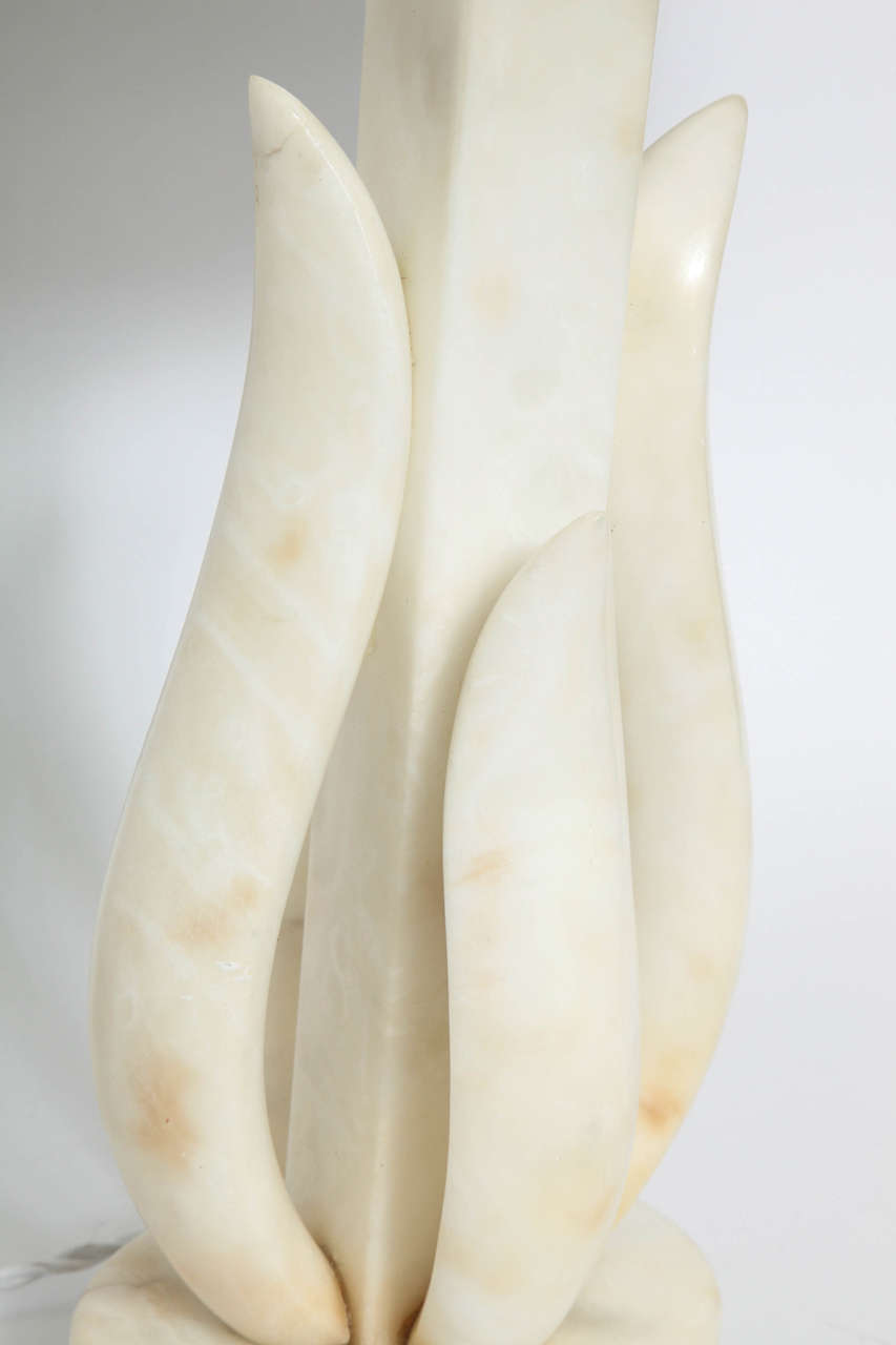 Pair of 1950s Italian Alabaster Table Lamps 2