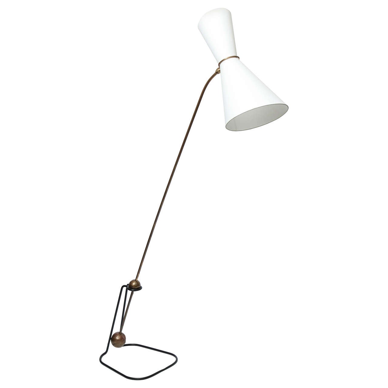 French Articulated Counter Balance Floor Lamp by Pierre Guariche at 1stDibs