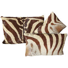 Group of Two Vintage Zebra Pillows