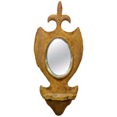 Small Velvet Shelf with Mirror
