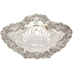 Large Art Nouveau Sterling Silver Centerpiece Bowl