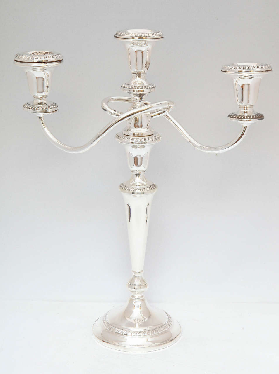Pair of sterling silver candelabrum, Crown Silver Incorporation, New York, circa 1930s. Measures: 15