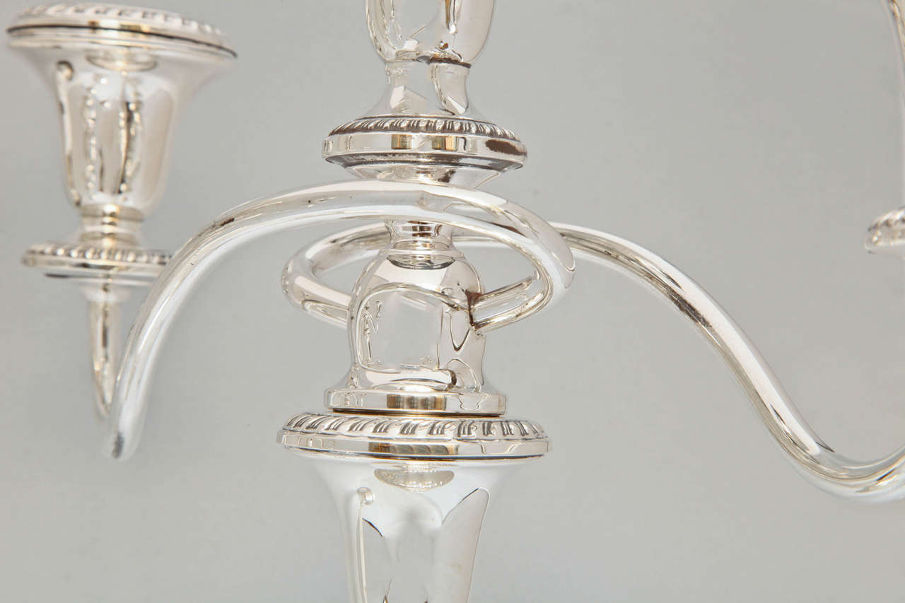 Pair of Sterling Silver Candelabrum In Good Condition In New York, NY