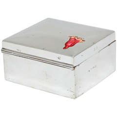 Edwardian Sterling Silver and Enamel Table Box
