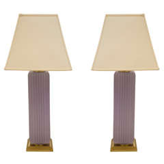 Lavender Murano Glass Lamps