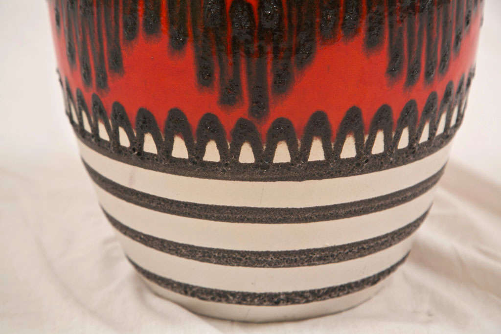 Mid-20th Century Large Scheurich Keramik Germany Lava Pottery Floor Vase 1960s For Sale