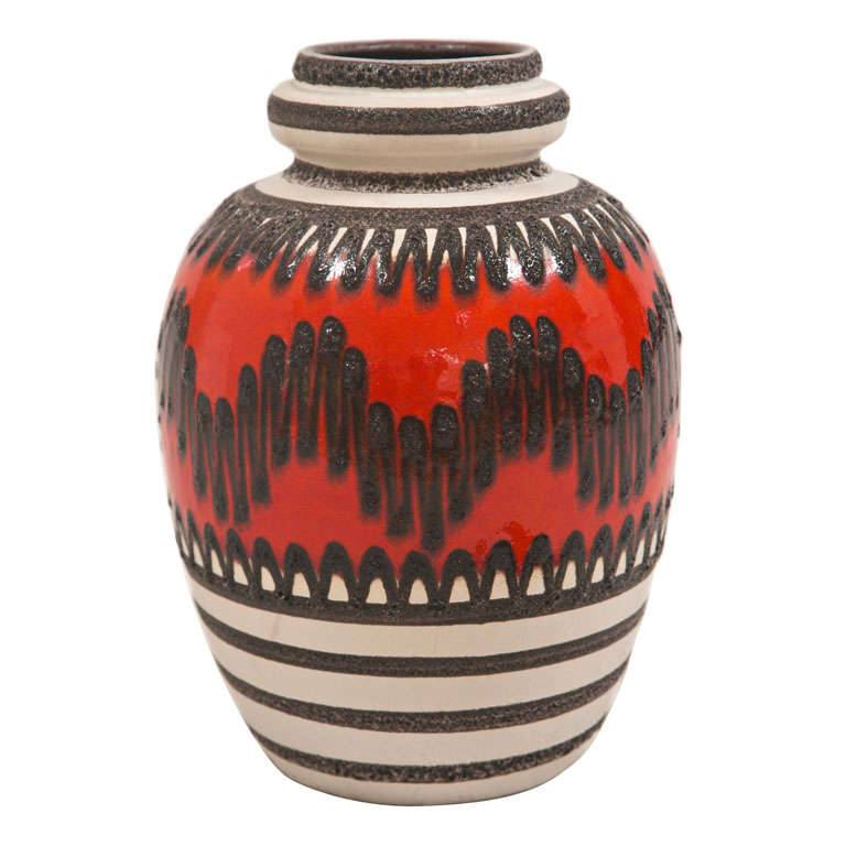Large Scheurich Keramik Germany Lava Pottery Floor Vase 1960s For Sale
