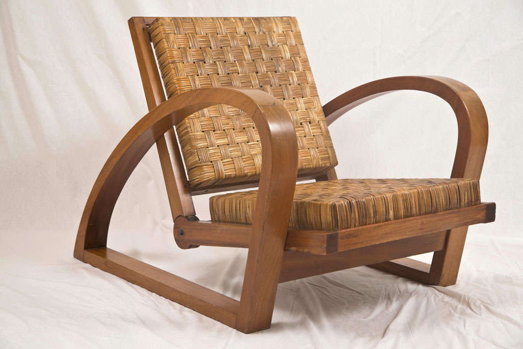 Rare Francis Jourdain Lounge Chair and Ottoman