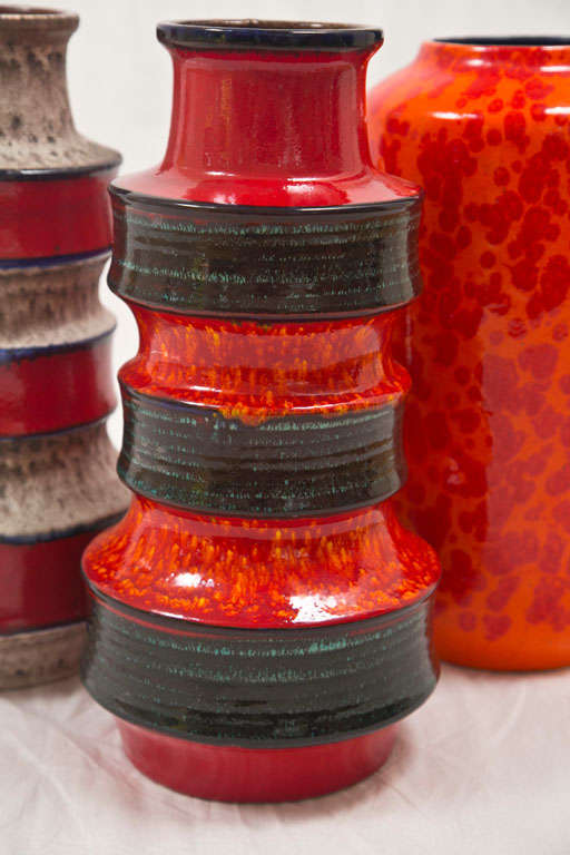 A Selection of West German Lava Pottery Floor Vases