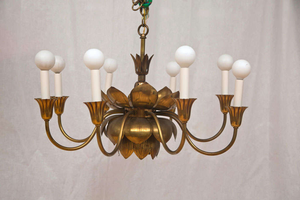 Unusual Eight Arm Lotus Chandelier