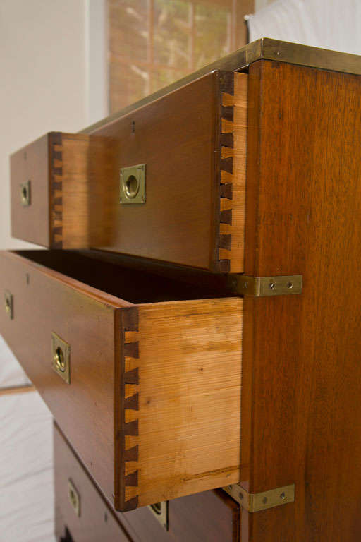 Matching Pair of Tall Campaign Chests 1