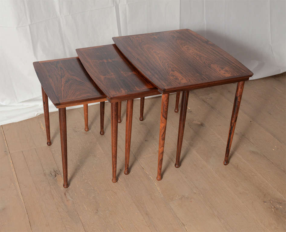 Danish Midcentury Nesting Tables in the Manner of Knuud Joos In Good Condition In Sag Harbor, NY