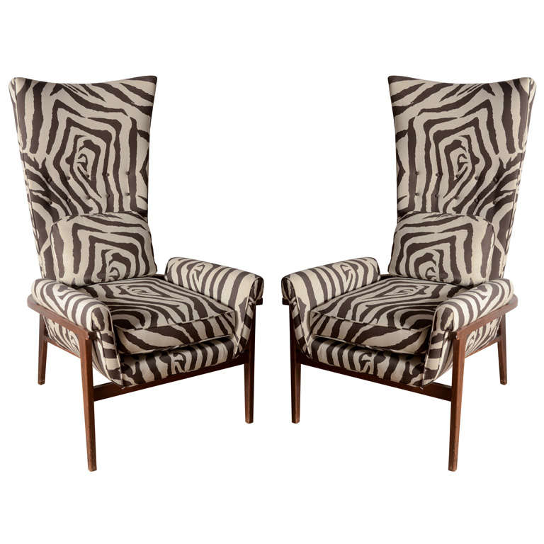 Midcentury High Back Chairs in the Style of Adrian Pearsall
