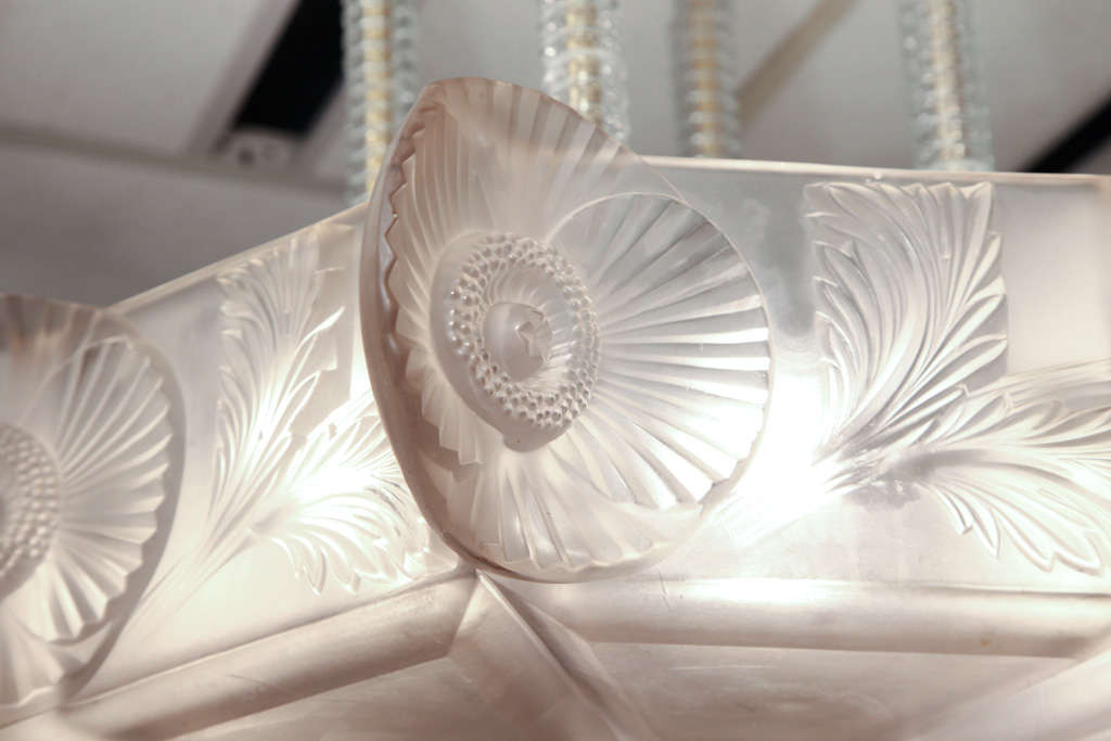 Rare and Important R. Lalique Chandelier “Coquelicots” 4