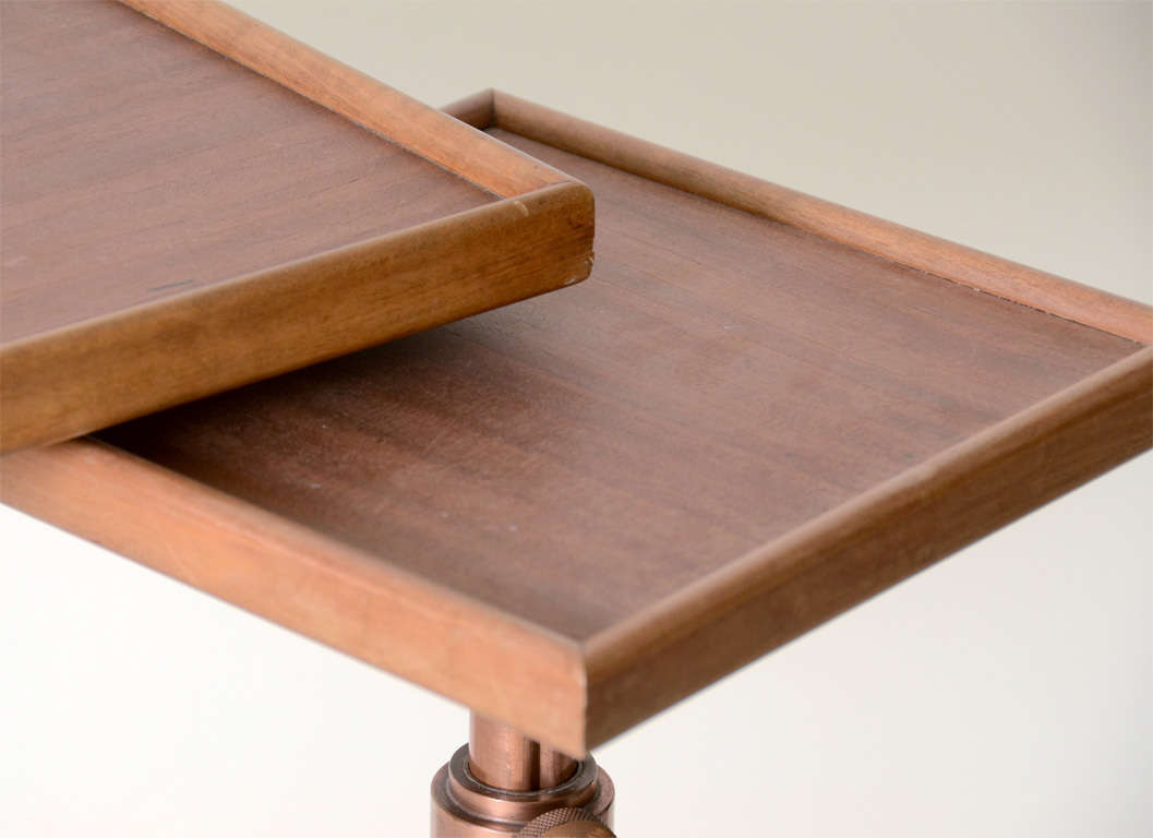 Adjustable Table with Copper Base by Francois Caruelle 3