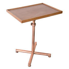 Adjustable Table with Copper Base by Francois Caruelle