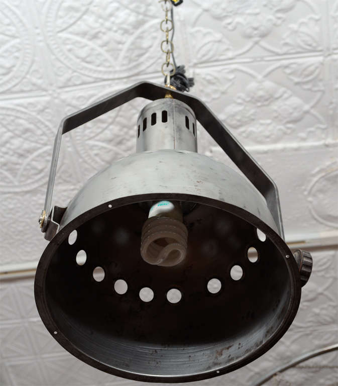 Pair of French Industrial Pendant Lights 1