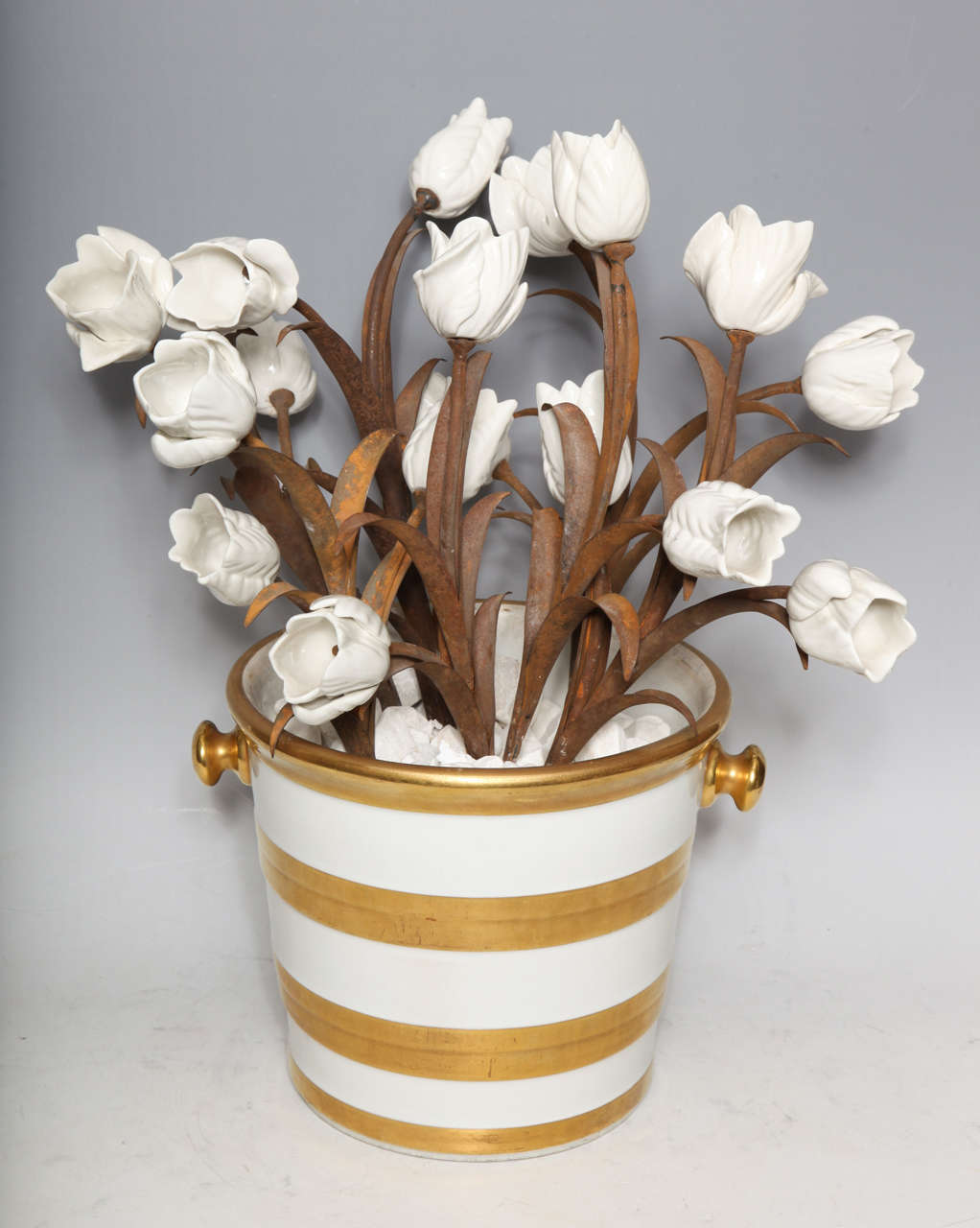 Unusual Pair of Antique French Louis XVI Style Porcelain Flower Baskets, Jansen For Sale 2