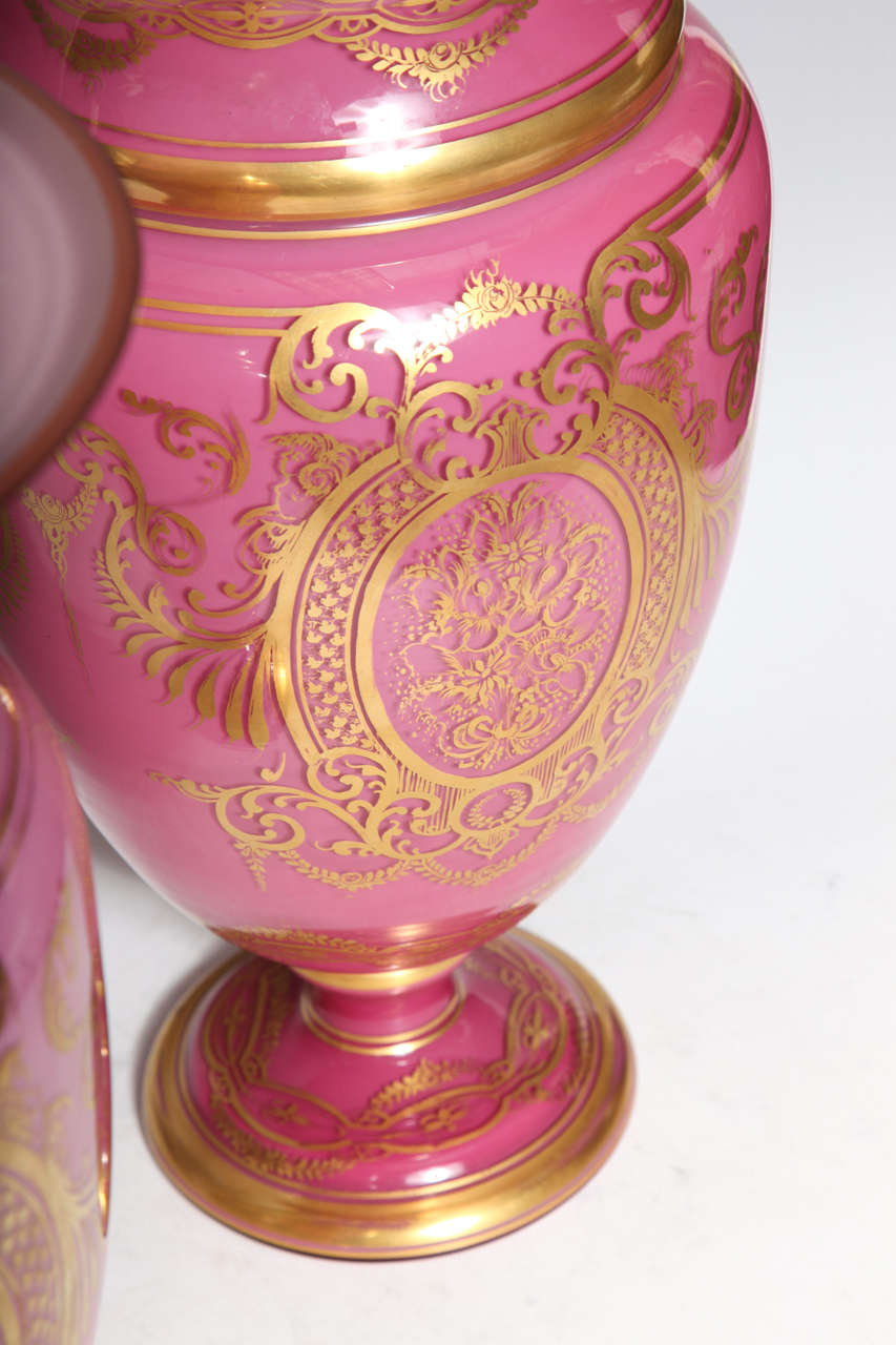 large pink vases
